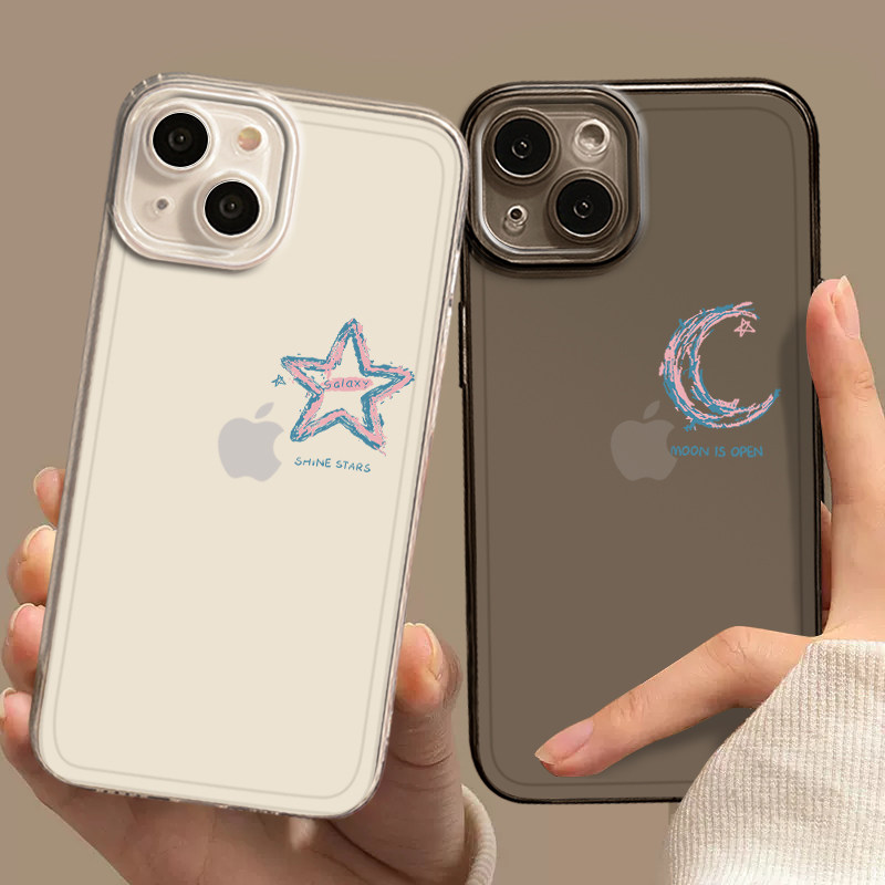 星星月亮适用情侣手机壳opporeno14pro创意13一对12新款10+9任意机型11不会撞壳高级干findx8Ultra/6/5十4S+