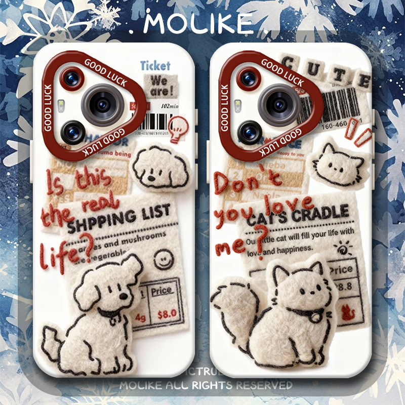 报纸小狗适用华为pura80手机壳mate70pro小猫nova14新款13情侣12荣耀400毛绒300卡通200男x60女50/magic8/7/6