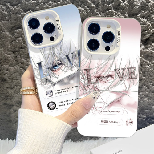 LOVE眼睛二次元适用iqoo16手机壳15镭射13动漫12男女z11turbo高级neo10pro套9/8/7一加ace6新款1+2v/5/3/vivo