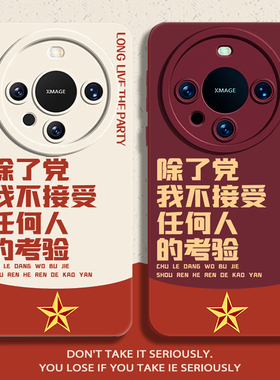 除了党我不接受任何人的考验适用华为mate70pro+手机壳mate50e文字40液态硅胶mt30荣耀X60GT爱国magic6软5套4