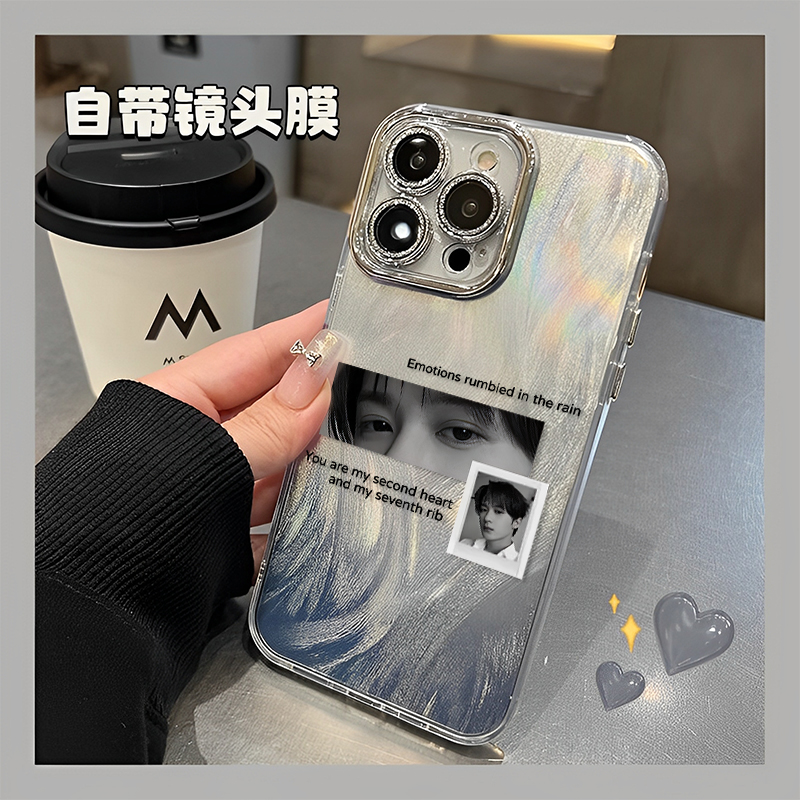 适用苹果17手机壳iPhone16promax檀健次眼神15撕拉片12羽纱13mini周边14同款x新款xr女款xs保护套8创意7外壳