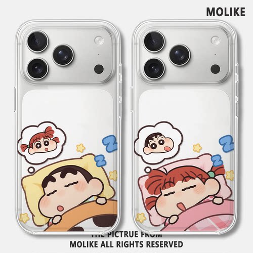 情侣做梦小新妮妮适用苹果17promax手机壳iPhone16情侣15新款14透明13mini卡通12可爱11创意x一对xr男xs女8/7