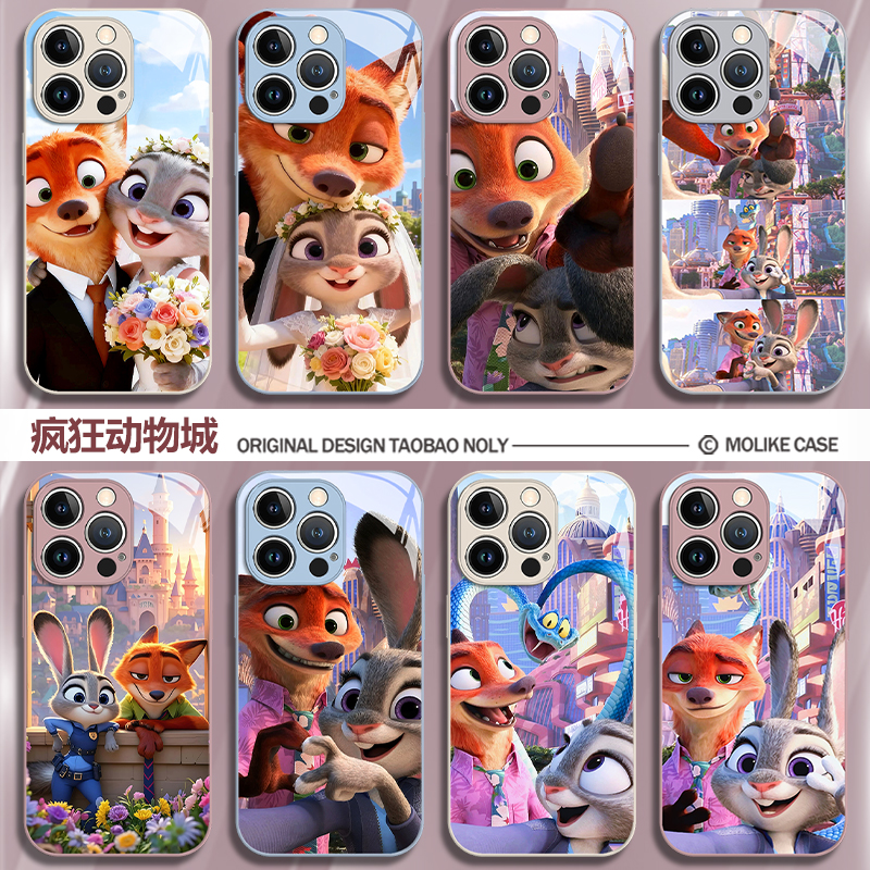 疯狂动物城2适用iqoo15手机壳13玻璃z9turbo尼克朱迪12情侣11s一加ace5新款neo10pro套1+2男3v女9/8/7/6/vivo