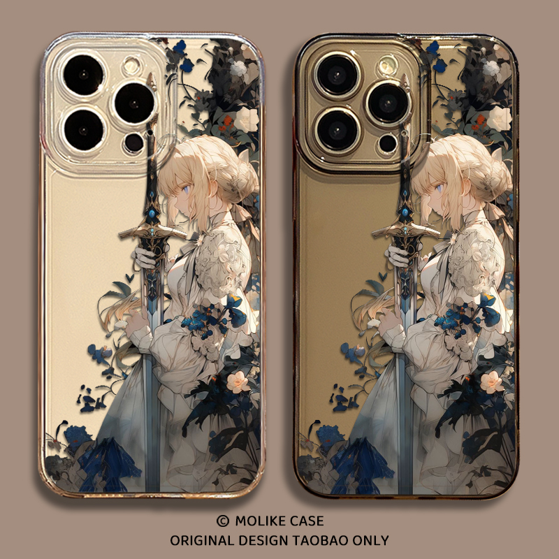 Fate适用小米17手机壳15pro持剑saber吾王14动漫13ultra透明11/10s红米k80/70/60/50至尊版40/30/note12turbo