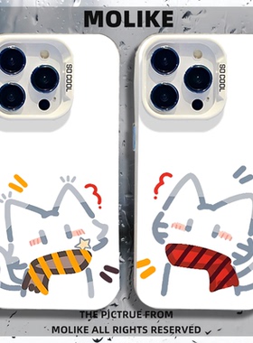 围巾猫咪适用iqoo15手机壳13情侣z9turbo卡通12可爱11s一加ace6新款neo10pro高级感1+2男3v女9一对8/7/5/vivo