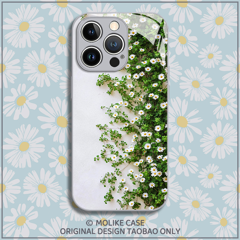 小雏菊适用华为pura80手机壳mate70pro小清新nova14玻璃13碎花12荣耀400高级感300小众200/x60/50/magic7/6/5