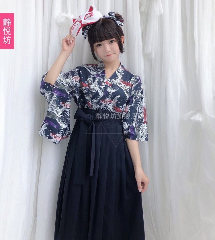 柄鲤鱼旗和风印花改良和服装羽织上衣百褶半身裙长裙日本和服Z01|ruв категории Женская одежда, костюм/национальная одежда/театр костюм, национальная одежда/этап погрузки - от Buy2taobao.com для оказания профессиональной услуги покупки агента Taobao