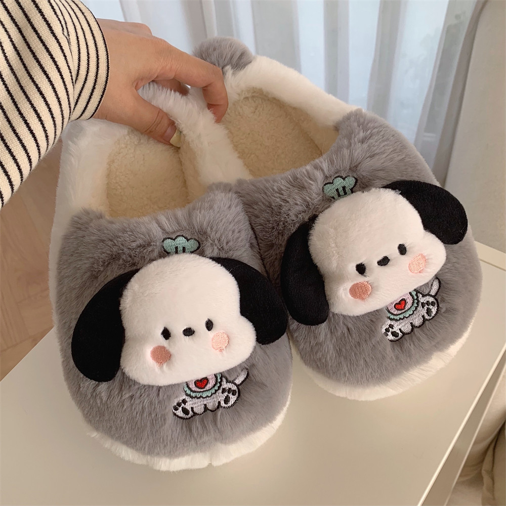 网红创意可爱立体小狗保暖棉拖鞋