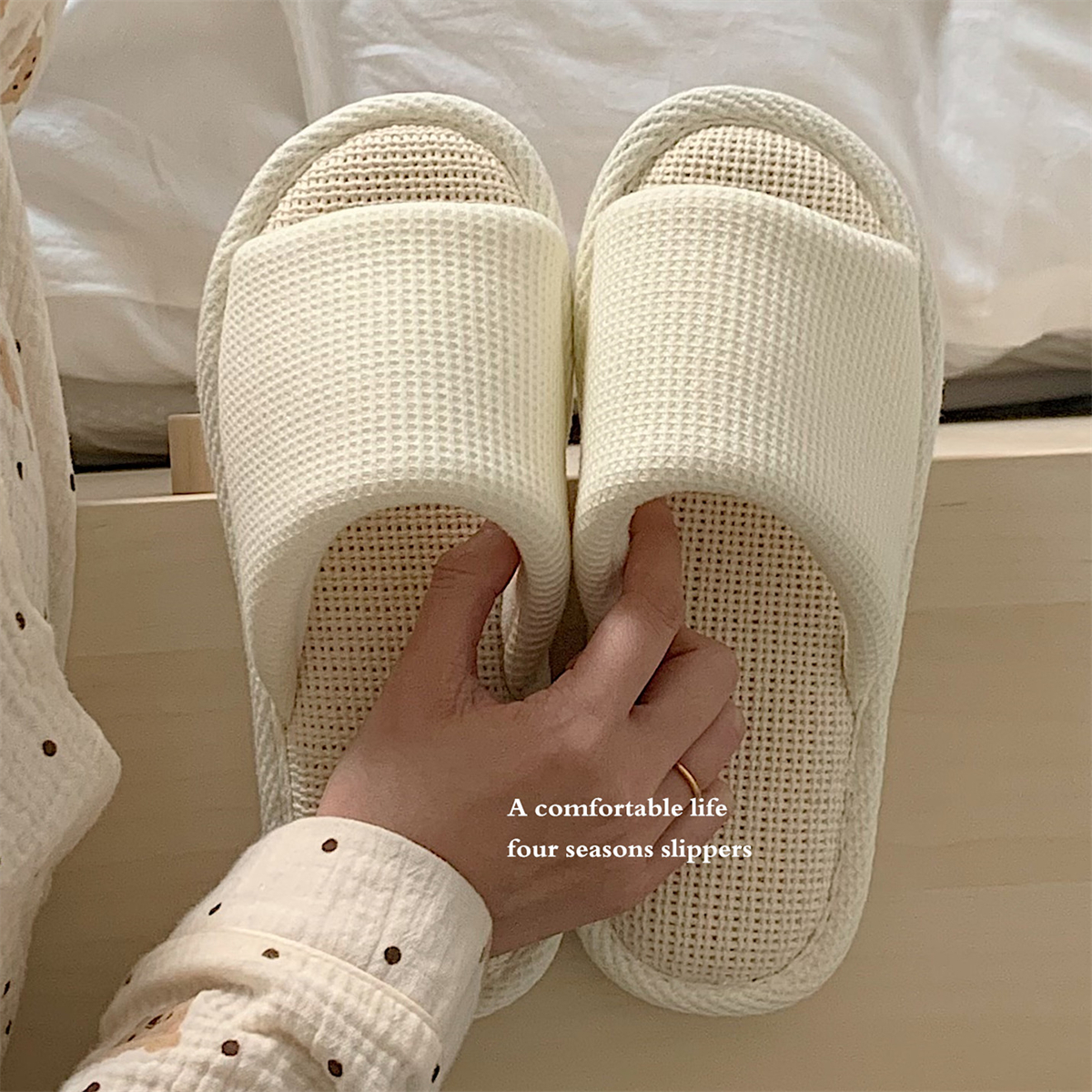 男女生亚麻拖鞋四季日式时尚