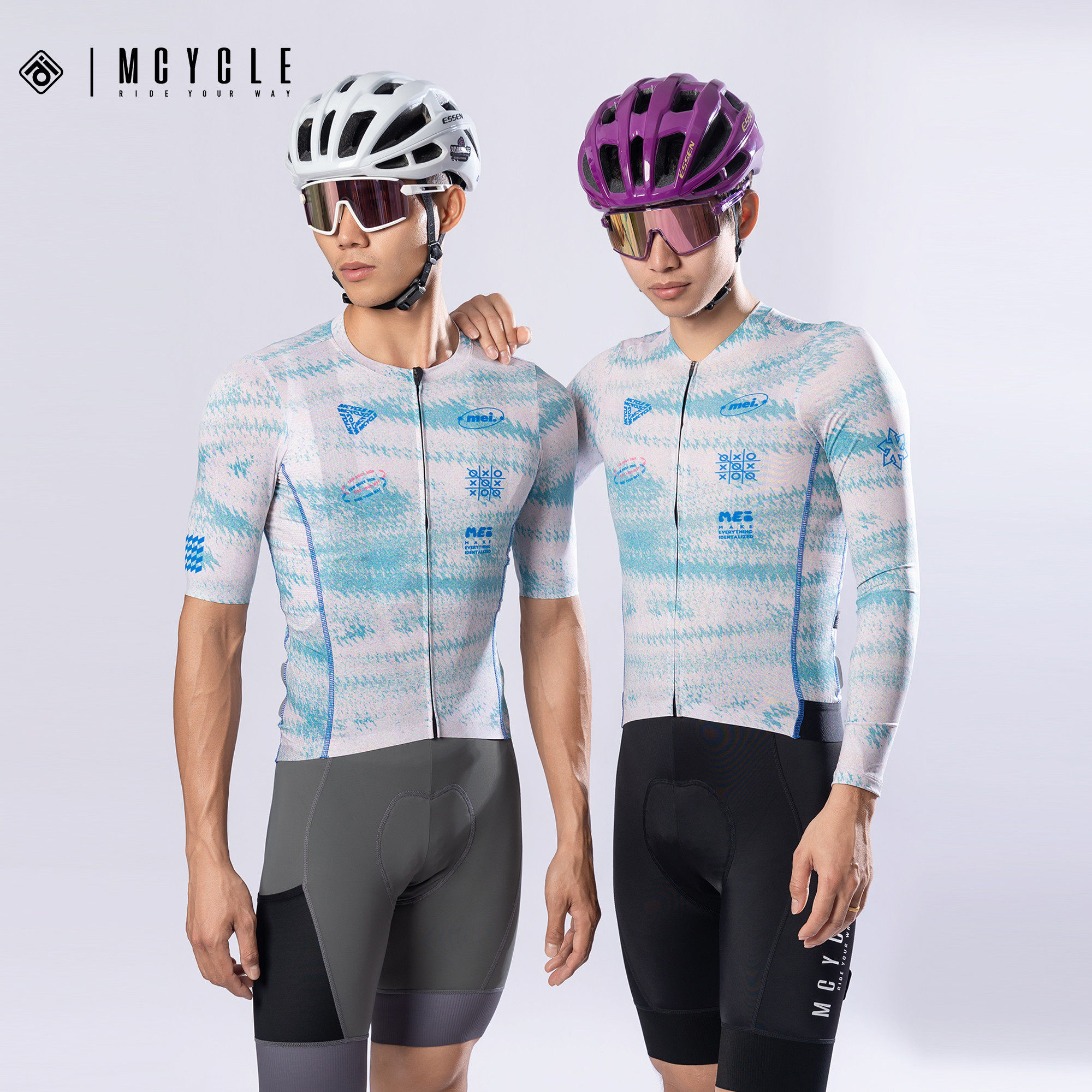 魅骑mcycle夏季新款骑行服短袖薄款男款自行车公路服透气速干