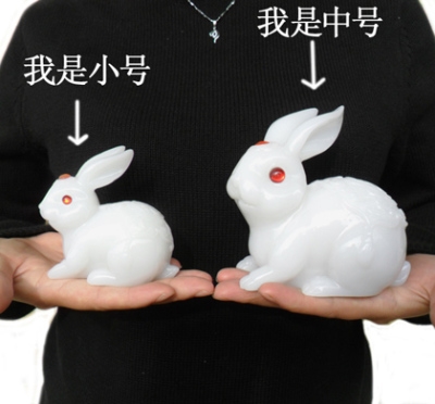工艺品招财玉兔摆件生肖兔子创意饰品结婚礼品小白兔白玉兔子摆件