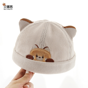 儿童帽子春秋季薄款宝宝地主帽男童冬季外出帽女孩加厚瓜皮帽可调