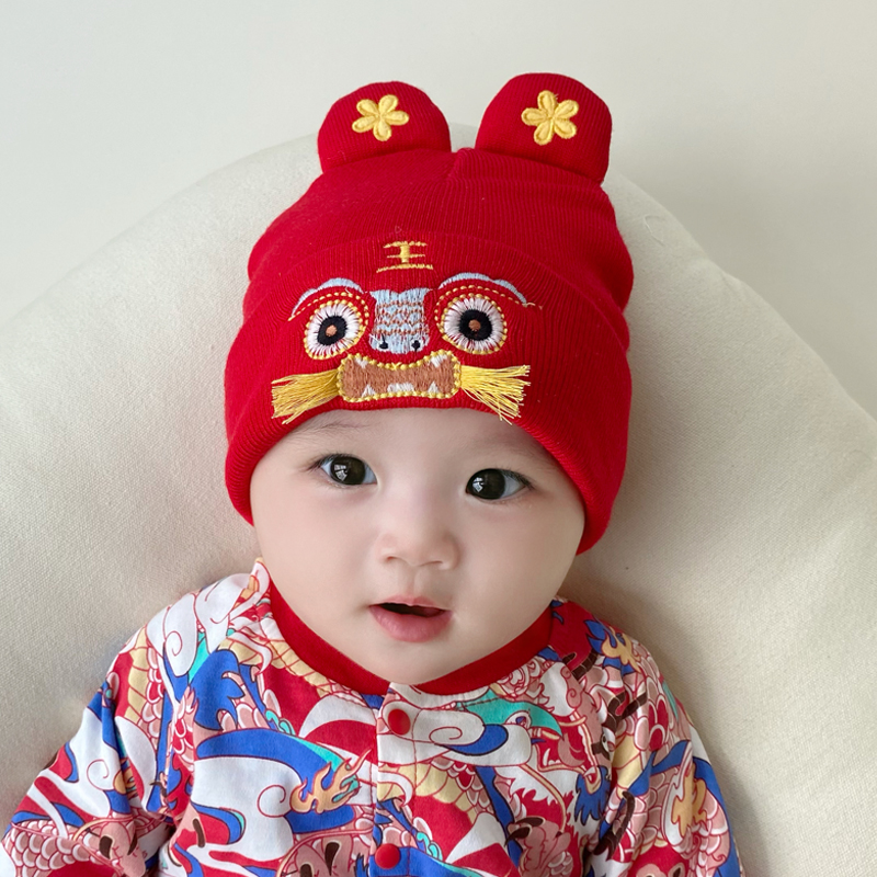 贝娜茜腈纶毛线帽无檐护耳保暖