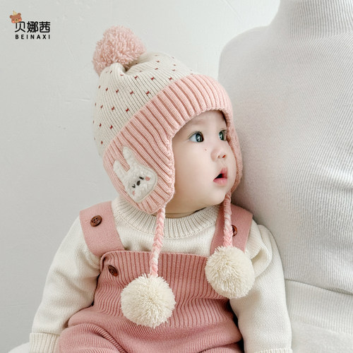 贝娜茜宝宝帽子秋冬季可爱护耳帽