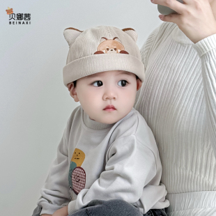 儿童帽子春秋季薄款宝宝瓜皮帽男童加厚地主帽女孩冬季中大童可调