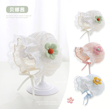 婴儿帽子夏季薄款女宝宝遮阳帽胎帽新生儿护囟门婴幼儿防晒帽新款
