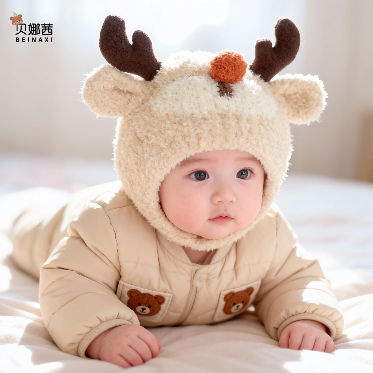 婴儿帽子秋冬季宝宝洋气外出加厚防风毛线帽婴幼儿护耳保暖针织帽,童装/婴儿装/亲子装,帽子,淘宝优惠券,粉丝福利购,淘宝优惠卷