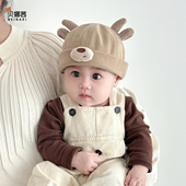 宝宝地主帽婴幼儿外出地主帽可调节瓜皮帽冬季 婴儿帽子春秋季 薄款