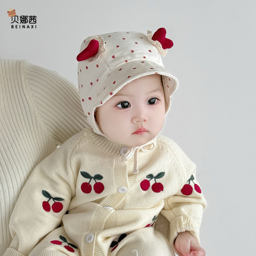 贝娜茜婴儿帽子胎帽遮阳百搭保暖