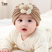 婴儿帽子春秋季 宝宝女公主风印度帽婴幼儿新生儿洋气无骨胎帽 薄款