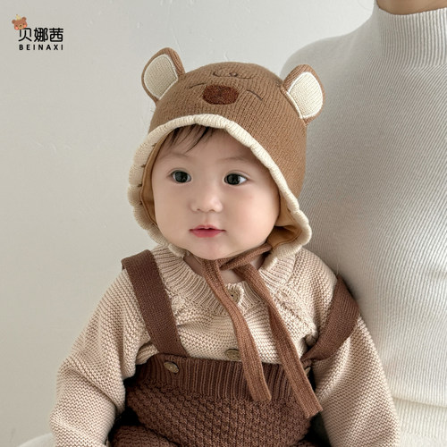 贝娜茜婴儿帽子秋冬季可爱护耳帽