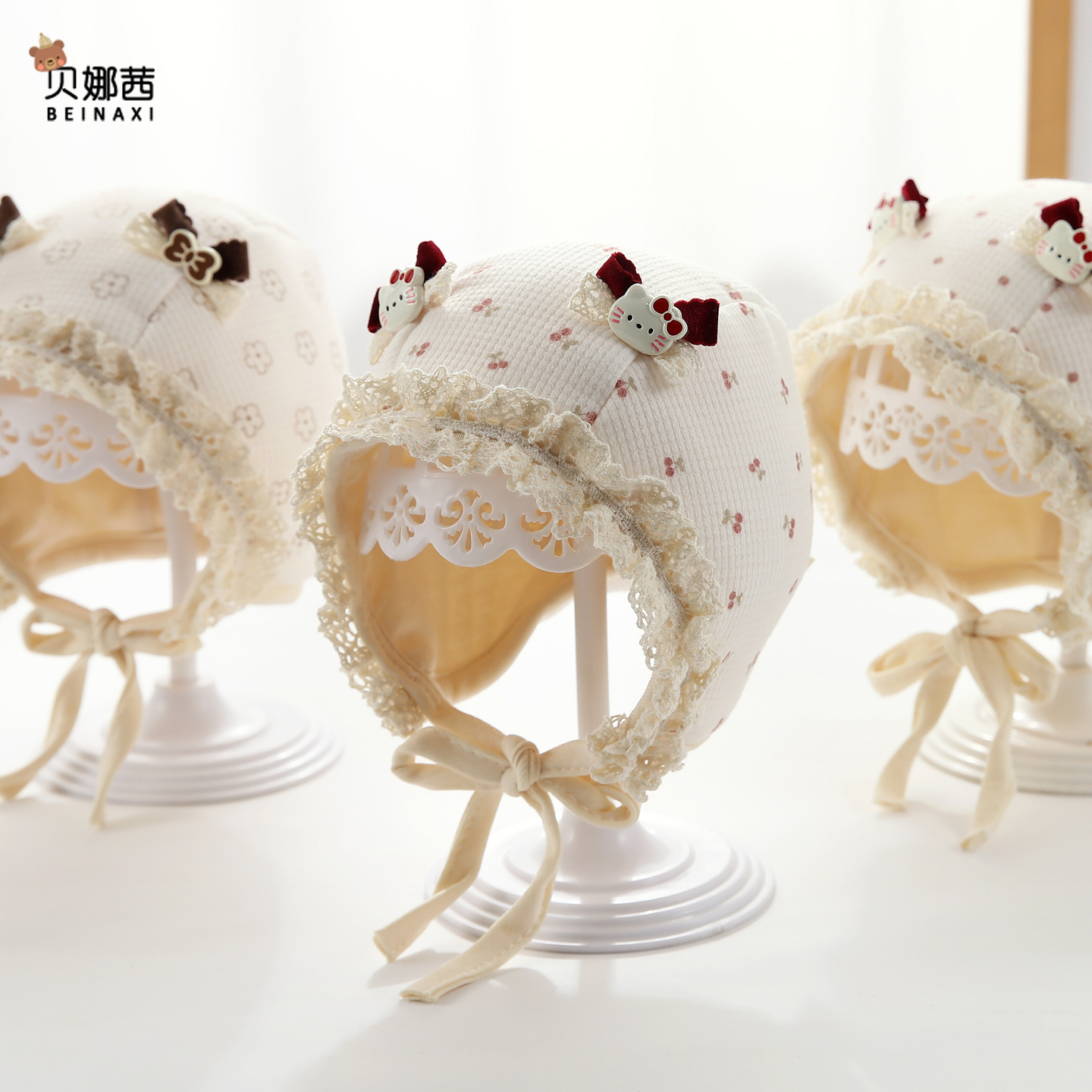 贝娜茜婴儿帽子胎帽保暖防风冬