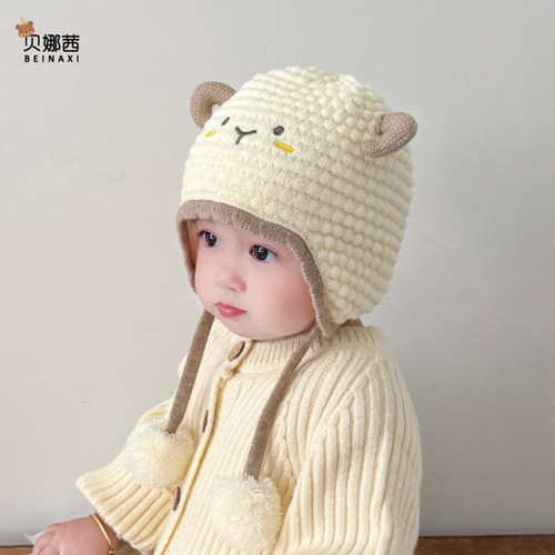 贝娜茜宝宝帽子秋冬季可爱护耳帽