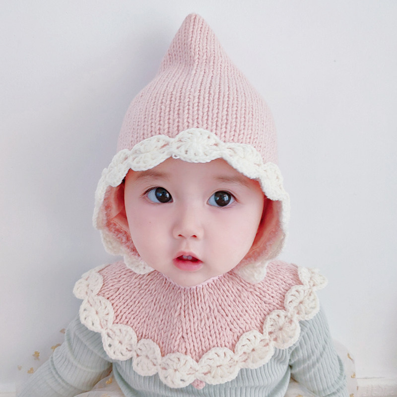 婴儿帽子秋冬款可爱超萌女宝宝针织花边毛线帽护耳公主帽韩版冬季,童装/婴儿装/亲子装,帽子,淘宝优惠券,粉丝福利购,淘宝优惠卷