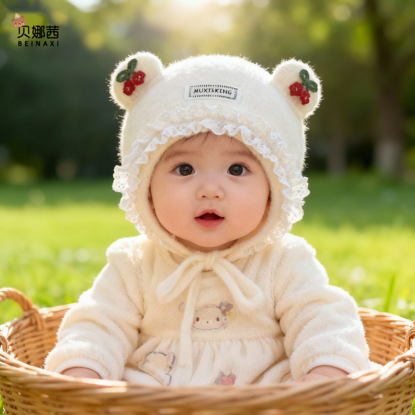 婴儿帽子秋冬季保暖宝宝女护耳帽婴幼儿针织帽洋气毛线帽加厚冬天