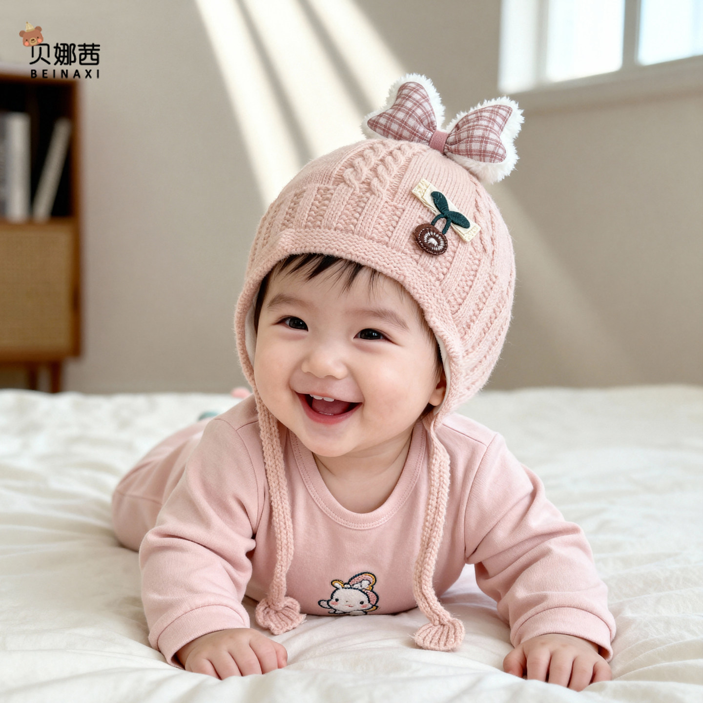 婴儿帽子秋冬季宝宝毛线帽针织帽婴幼儿女保暖防风护耳帽冬天洋气,童装/婴儿装/亲子装,帽子,淘宝优惠券,粉丝福利购,淘宝优惠卷