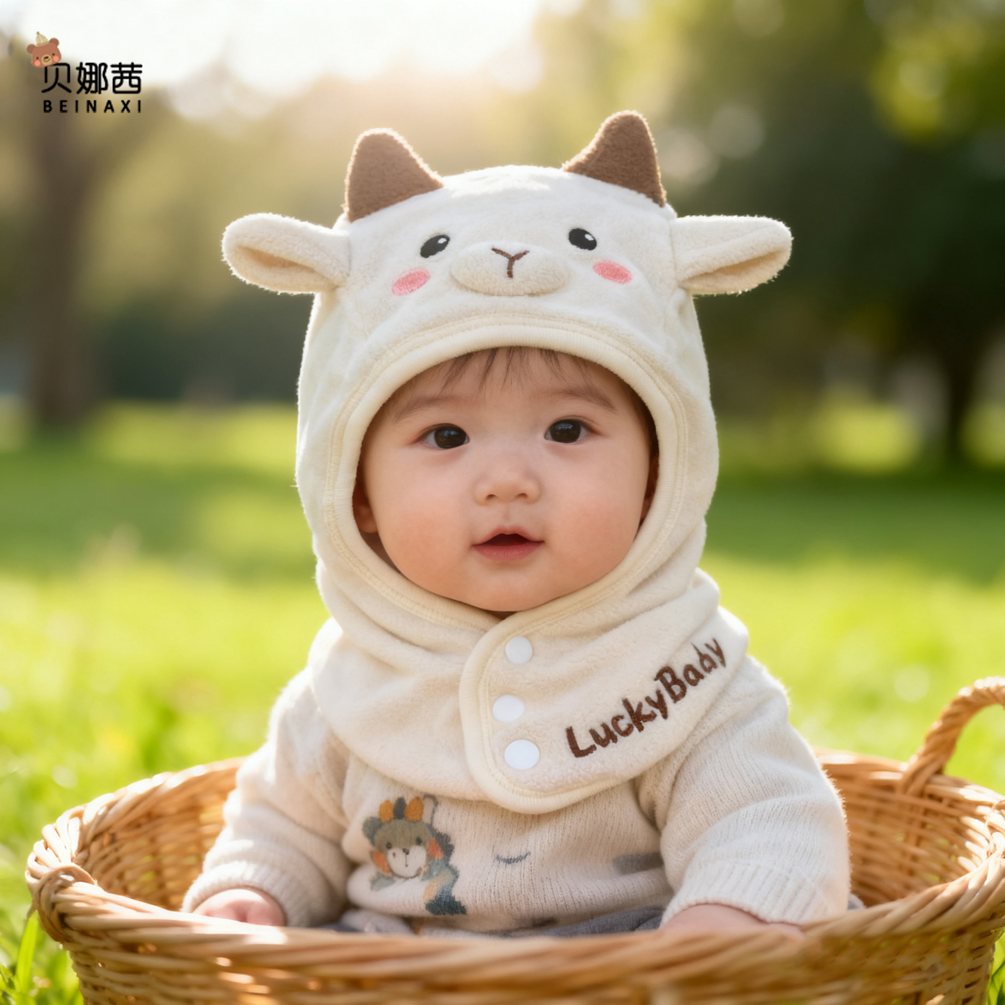 贝娜茜婴儿帽子毛绒帽保暖舒适冬