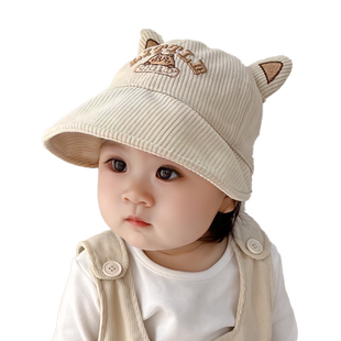 宝宝帽子秋冬季春秋薄款婴儿渔夫帽儿童男童女童ins韩系遮阳盆帽