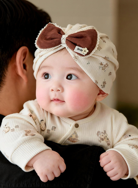 婴儿帽子春秋季薄款宝宝初生满月囟门帽婴幼儿外出洋气印度帽胎帽