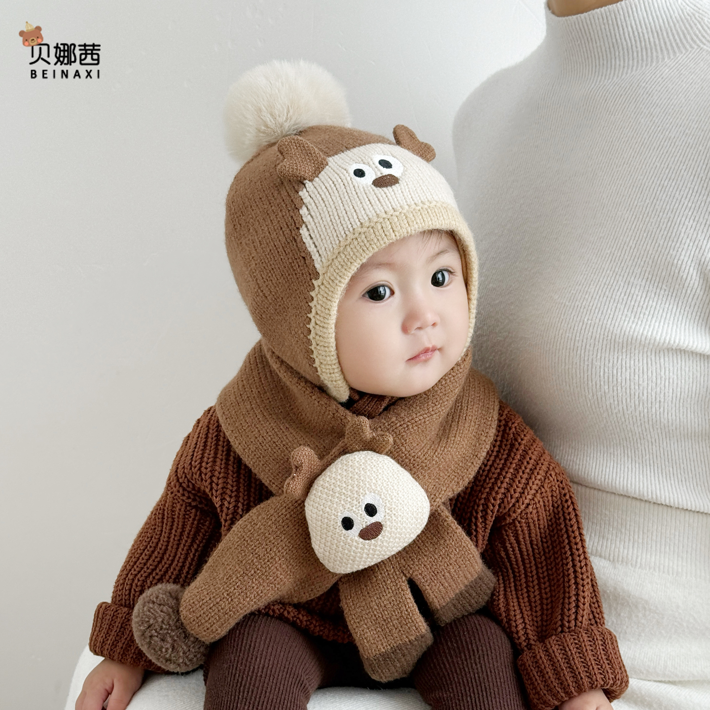 贝娜茜婴儿帽子秋冬季可爱护耳帽