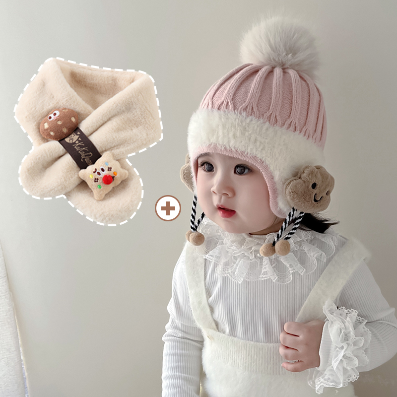 婴儿帽子秋冬婴幼儿毛线帽