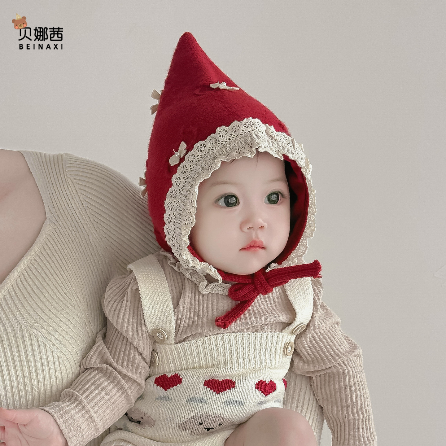 贝娜茜婴儿帽子毛线帽保暖防风冬
