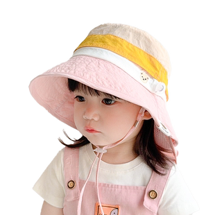 儿童帽子夏季女童防晒帽宝宝遮阳帽速干新款户外太阳帽男童沙滩帽