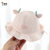 宝宝女盆帽防晒遮阳帽男婴幼太阳帽夏季 婴儿帽子春秋季 薄款 渔夫帽