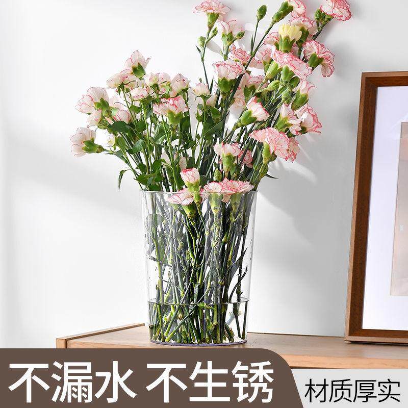 醒花桶深水亚克力轻奢透明鲜花塑料大号家用花店垃圾桶韩式法式筒