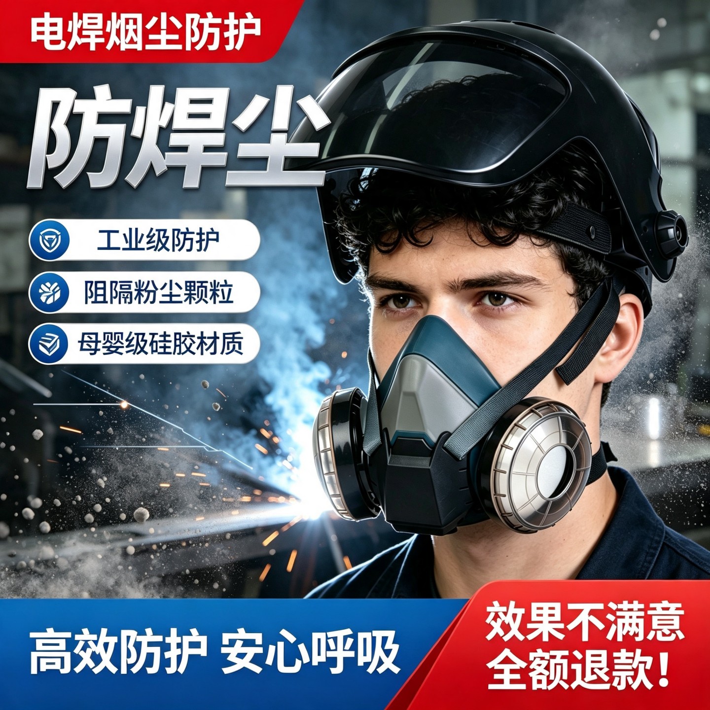 电焊防烟尘口罩焊工专用透气防尘图片