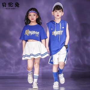 六一儿童幼儿园表演服夏季少儿hiphop爵士舞装小学生啦啦队演出服