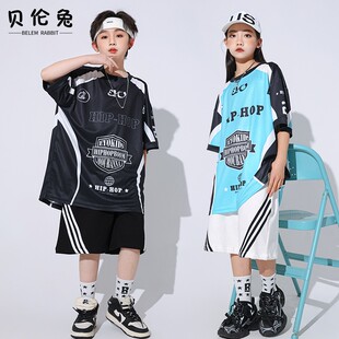 儿童街舞套装hiphop男女童嘻哈卫衣潮牌演出服小学生运动会班服装
