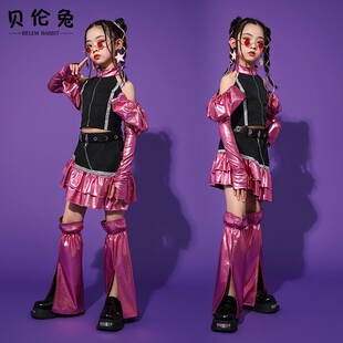 儿童爵士舞套装上衣裙子女童Jazz舞蹈演出服潮少儿街舞嘻哈服装酷