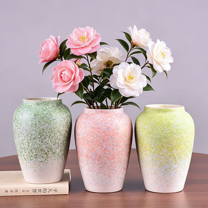 无孔芍药花瓶陶瓷水培百合花富贵竹玫瑰干花花插高级感客厅摆件图片