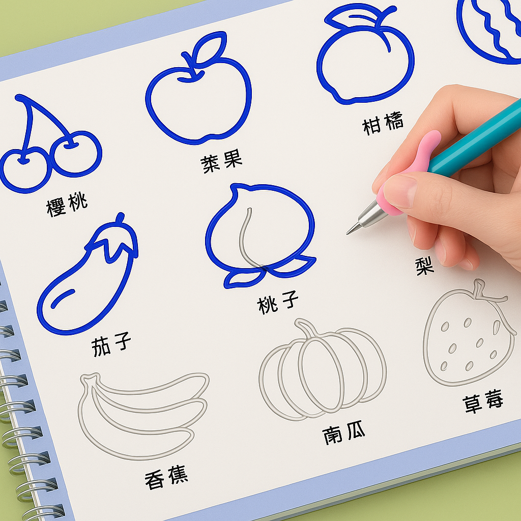 儿童控笔训练绘画本凹槽学画画@