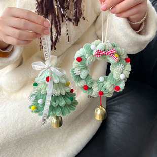 新款扭扭棒圣诞树花环挂件手工diy材料包送好友圣诞礼物手工制作