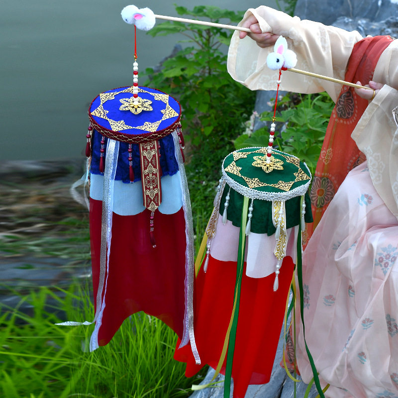中秋节灯笼手工diy古风手提绛纱新款2026年中式花灯汉服拍照道具