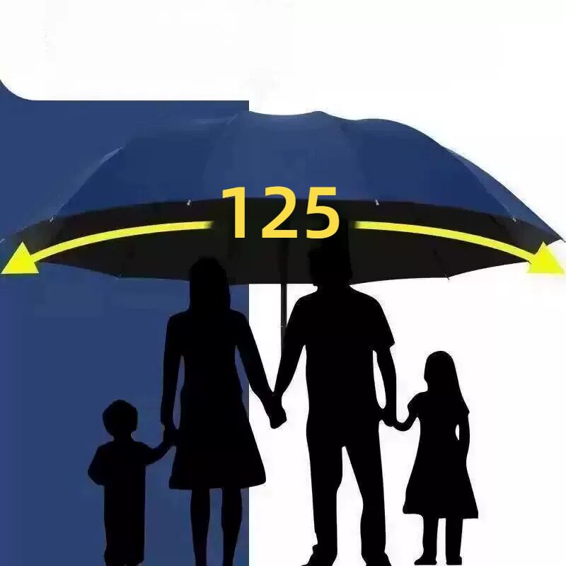 125cm雨伞125cm超大号十二骨轻便钓鱼伞抗暴风雨晴雨两用男女商务