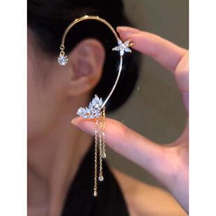 耳骨夹月溅星河耳夹无耳洞女耳挂耳环轻奢高级感小众方圆脸耳饰