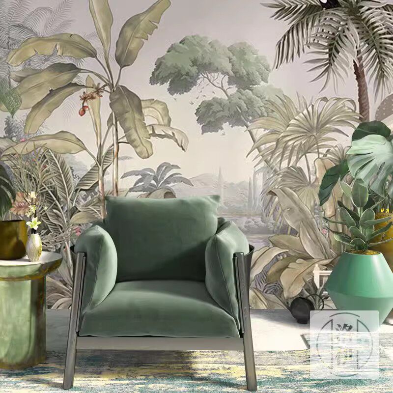 自然壁画东南亚风格植物壁纸